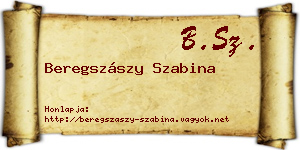 Beregszászy Szabina névjegykártya