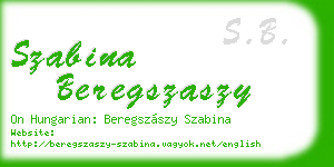 szabina beregszaszy business card