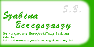 szabina beregszaszy business card